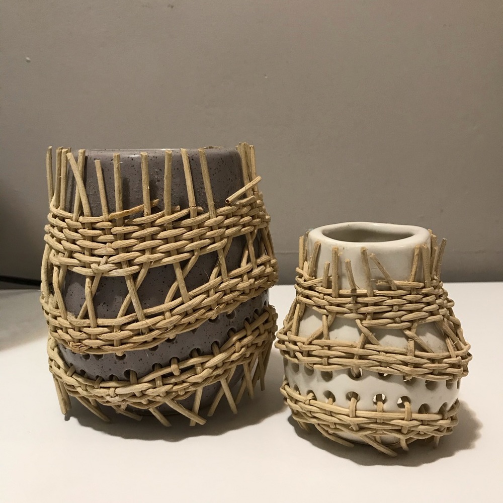 *SOLD* Anthropologie Ceramic & Wicker decor